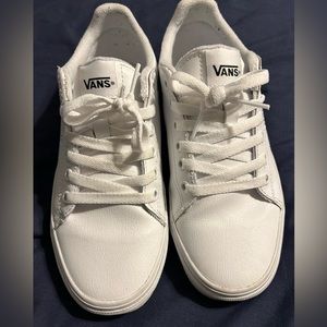 White Leather Vans size 7